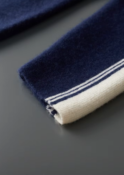 Pure Extra-Fine Merino Wool Navy Blue Damien Set | Auremmont