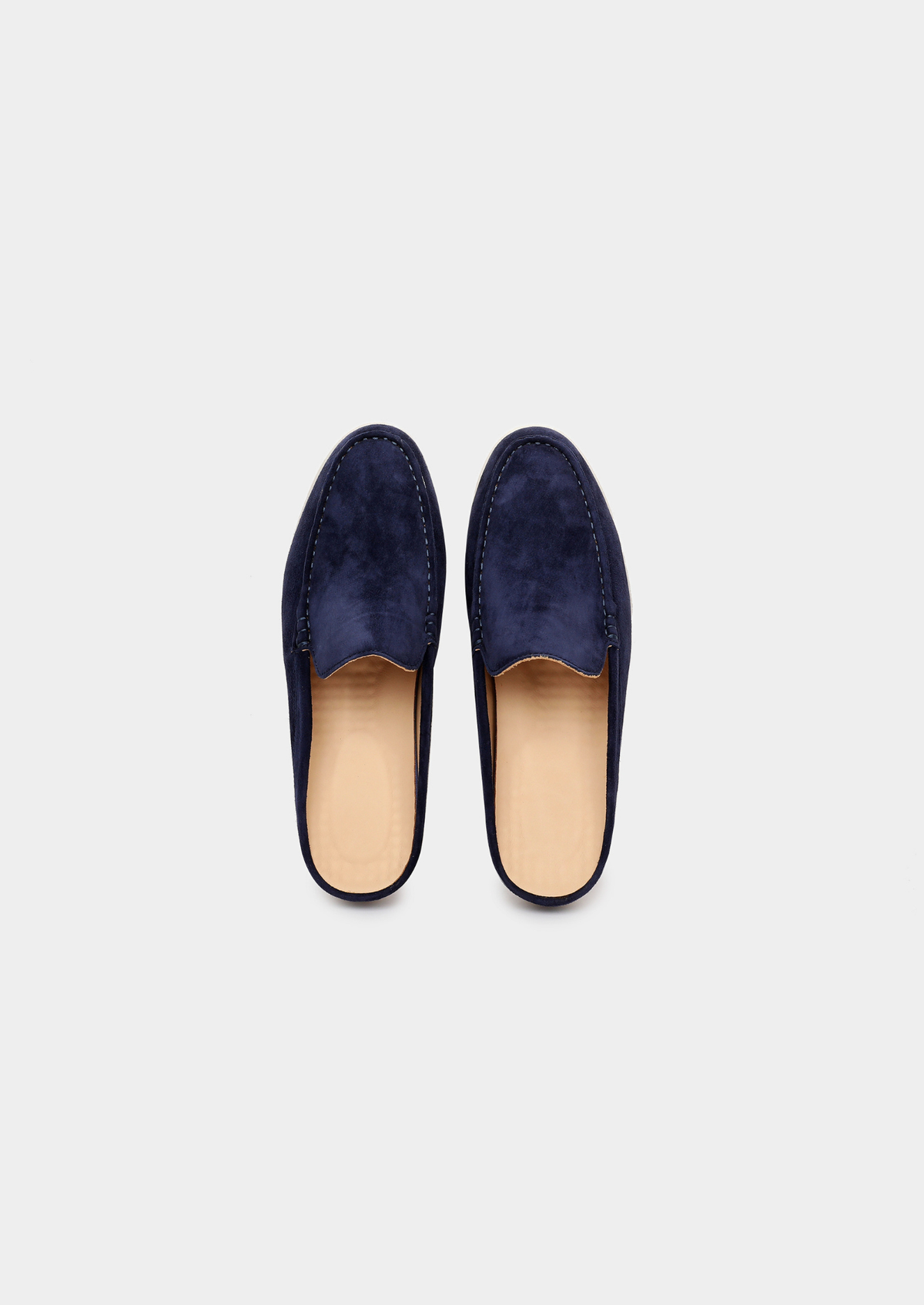 Navy Blue Marina Suede Slipper | Auremmont