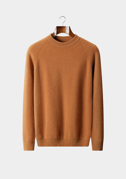 Pure Extra-Fine Merino Wool Ribbed Raglan Crewneck | Auremmont