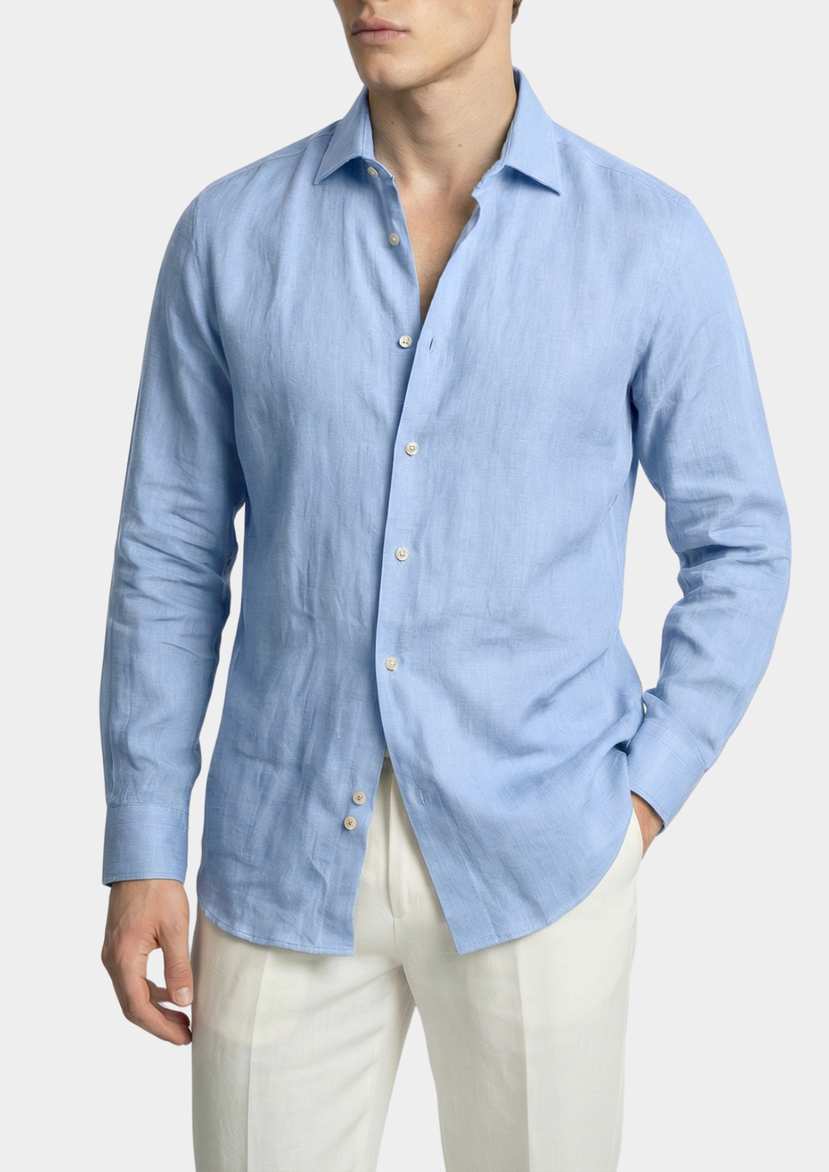 Portofino Coastal Shirt - Light Blue | Auremmont