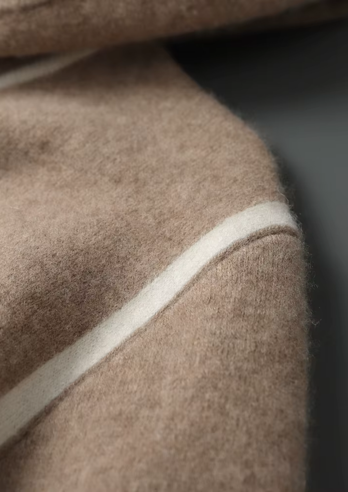Premium Cashmere Two Tone Zipper Hoodie | Auremmont