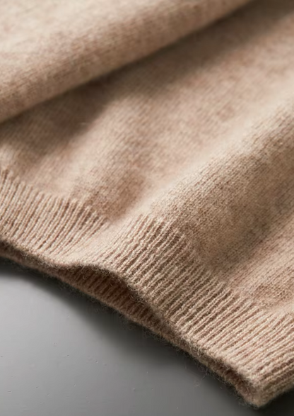 Premium Cashmere Classic Crewneck T-Shirt - Light Beige | Auremmont
