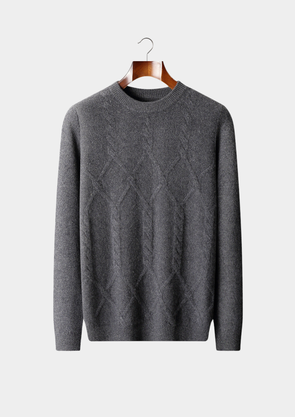 Pure Extra-Fine Merino Wool Cable Crewneck | Auremmont