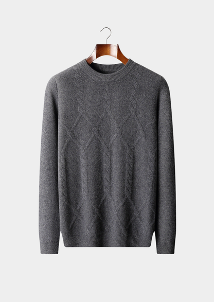 Pure Extra-Fine Merino Wool Cable Crewneck | Auremmont