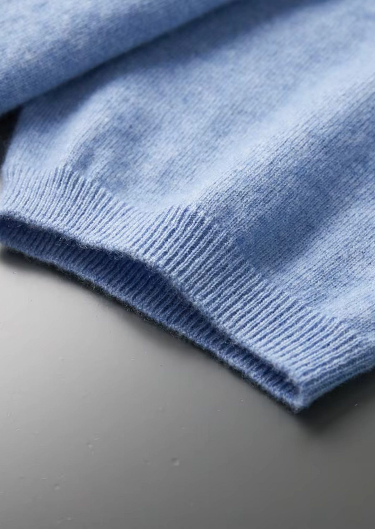 Premium Cashmere Classic Crewneck T-Shirt - Light Blue | Auremmont