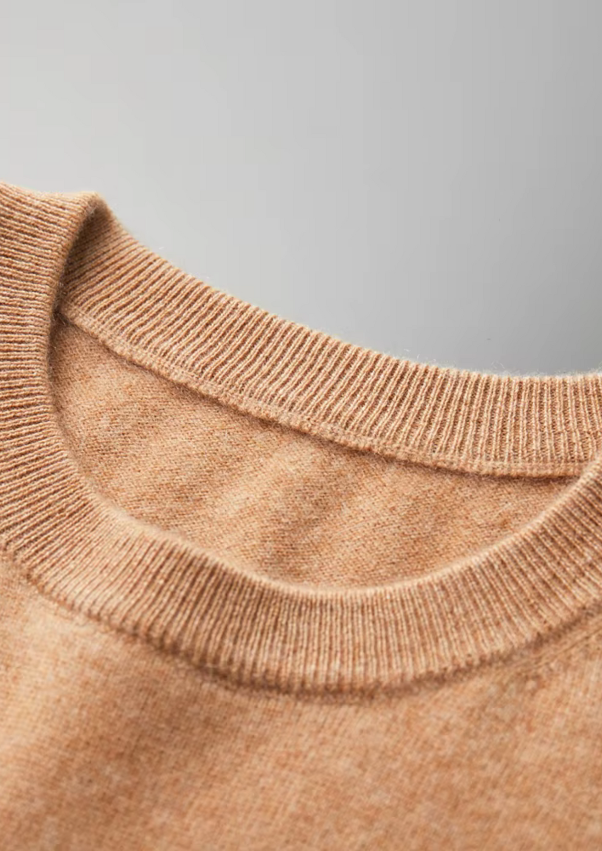 Premium Cashmere Classic Crewneck T-Shirt - Honey Mustard | Auremmont