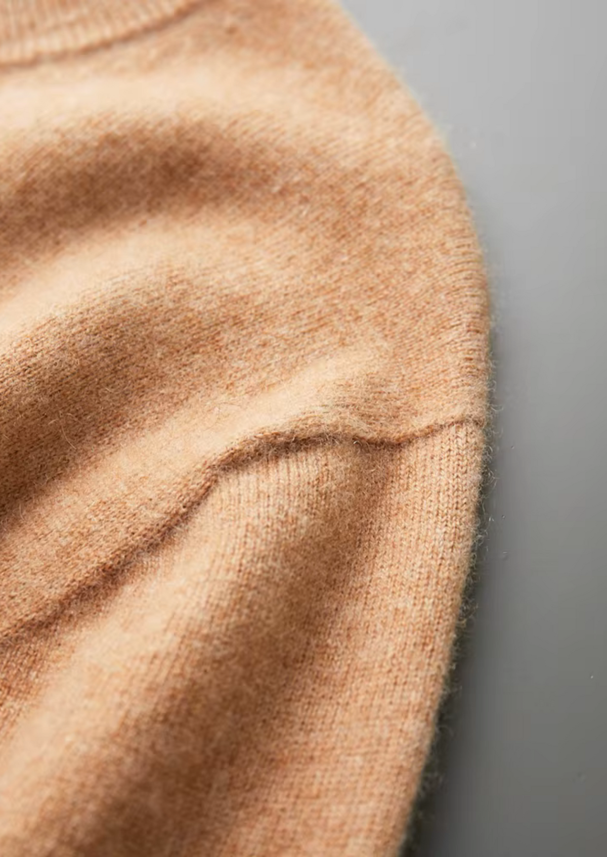 Premium Cashmere Classic Crewneck T-Shirt - Honey Mustard | Auremmont