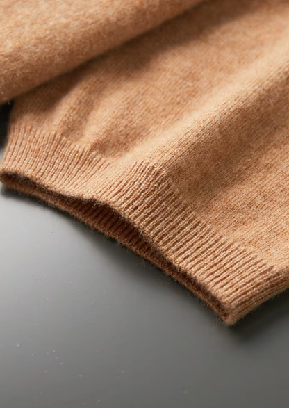 Premium Cashmere Classic Crewneck T-Shirt - Honey Mustard | Auremmont