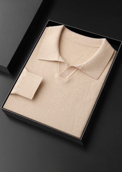 Premium Cashmere Buttonless Sweater Polo | Auremmont