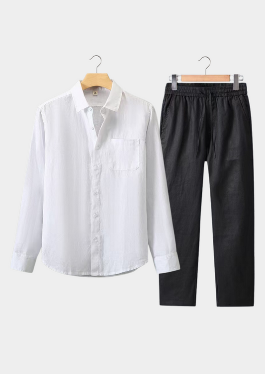 Dolcevita Longsleeve Summer Set - White/black | Auremmont