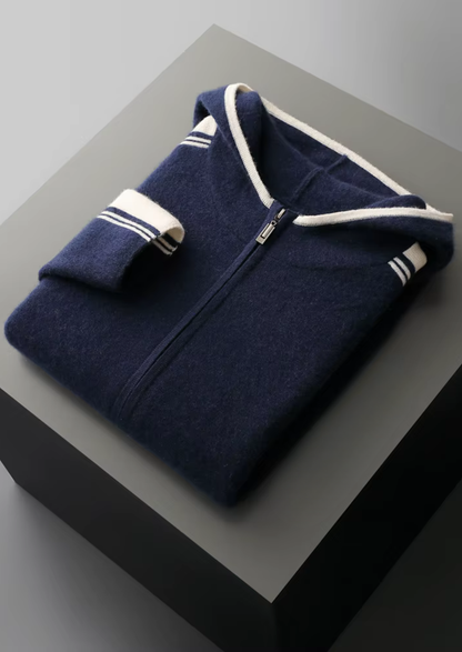 Pure Extra-Fine Merino Wool Navy Blue Damien Set | Auremmont