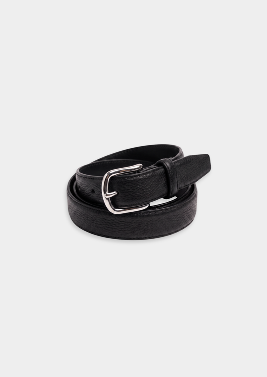 Black Essential Leather Belt | Auremmont