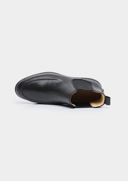 Black Leather Chelsea Boot | Auremmont