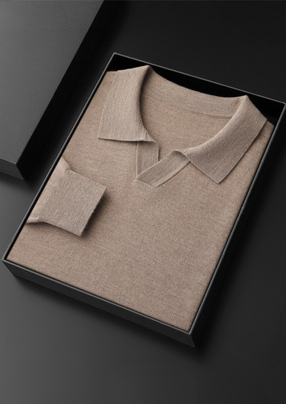 Premium Cashmere Buttonless Sweater Polo | Auremmont