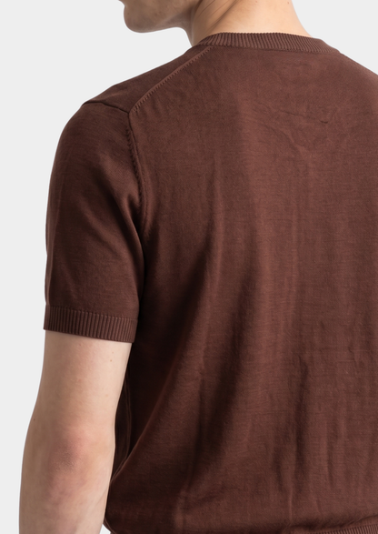 Essential Coffee Knitted Crewneck T-Shirt | Auremmont
