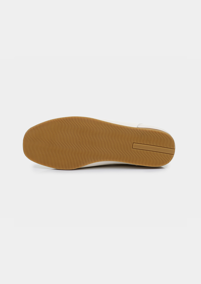 White Retro Hybrid Suede Leather Runner | Auremmont