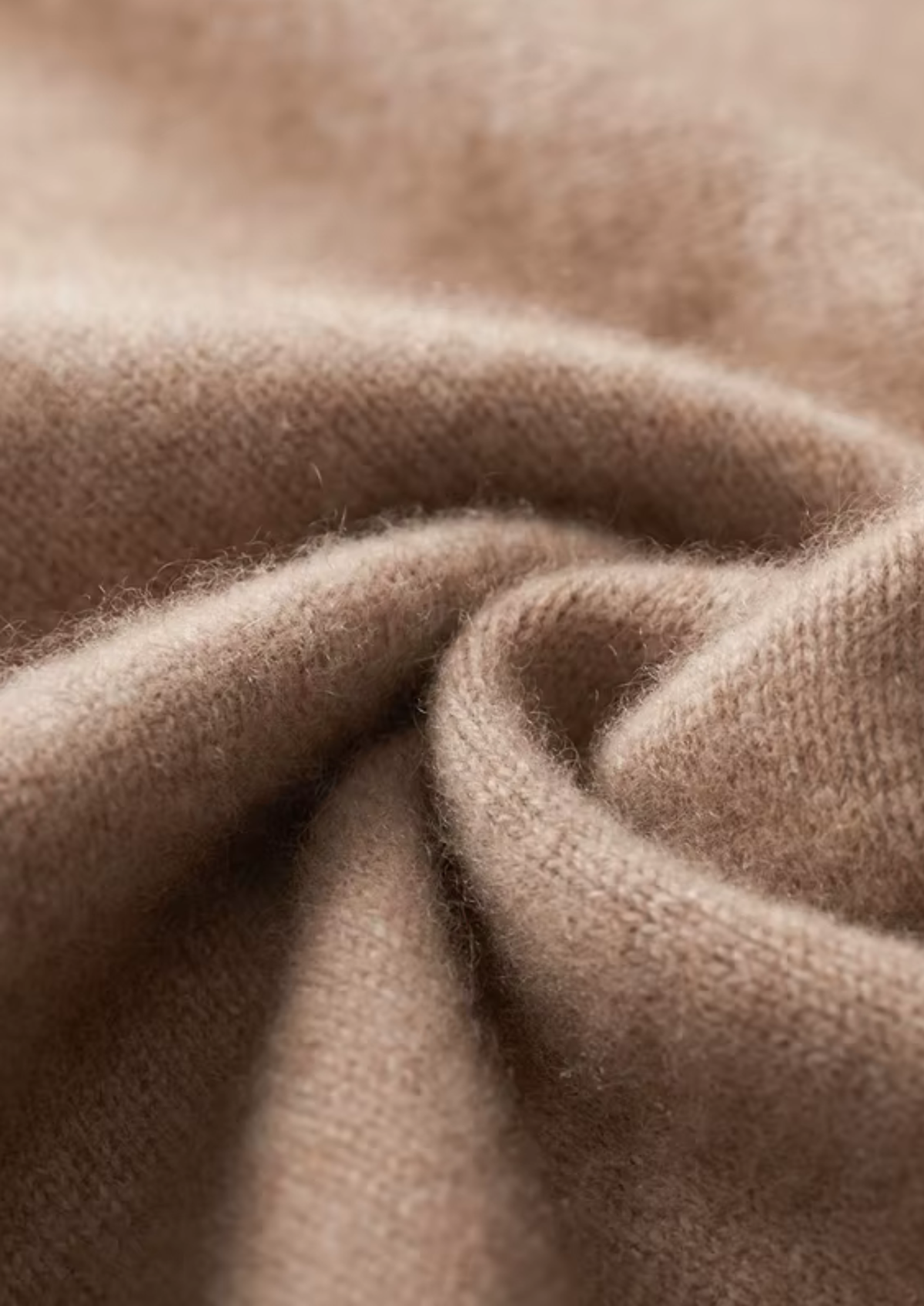 Pure Cashmere Beige Funnel Neck Cardigan | Auremmont