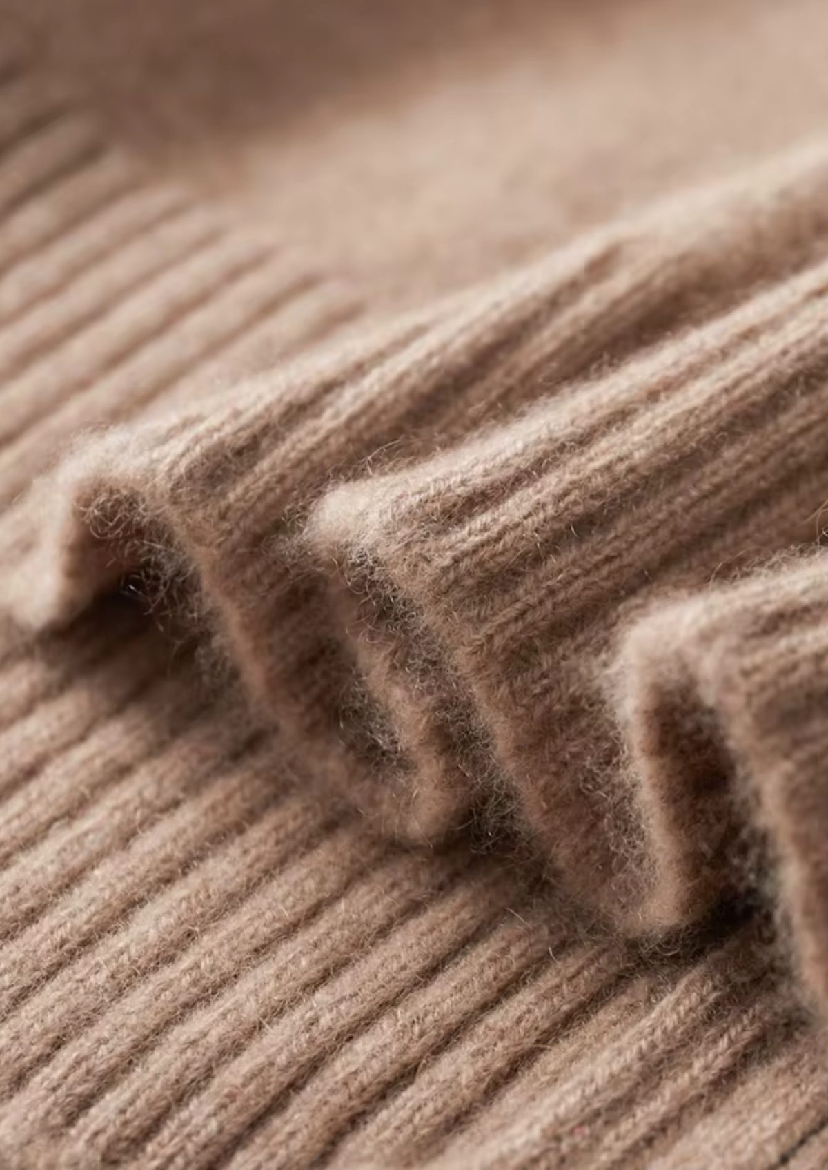 Pure Cashmere Beige Funnel Neck Cardigan | Auremmont