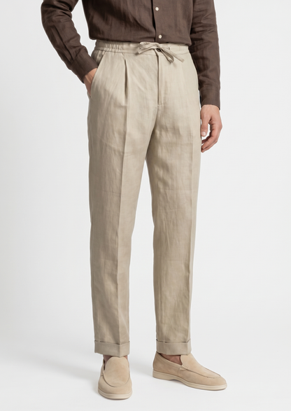 Drawstring Coastal Trousers - Sand | Auremmont