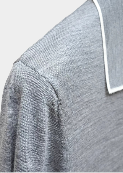 Ellis Light Gray Lightweight Polo Shirt | Auremmont