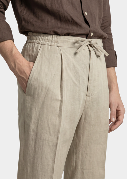 Drawstring Coastal Trousers - Sand | Auremmont