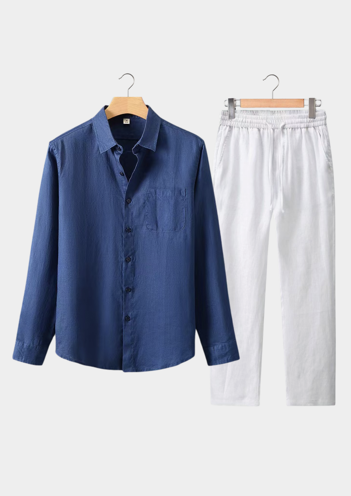 Dolcevita Longsleeve Summer Set - Navy Blue/white | Auremmont