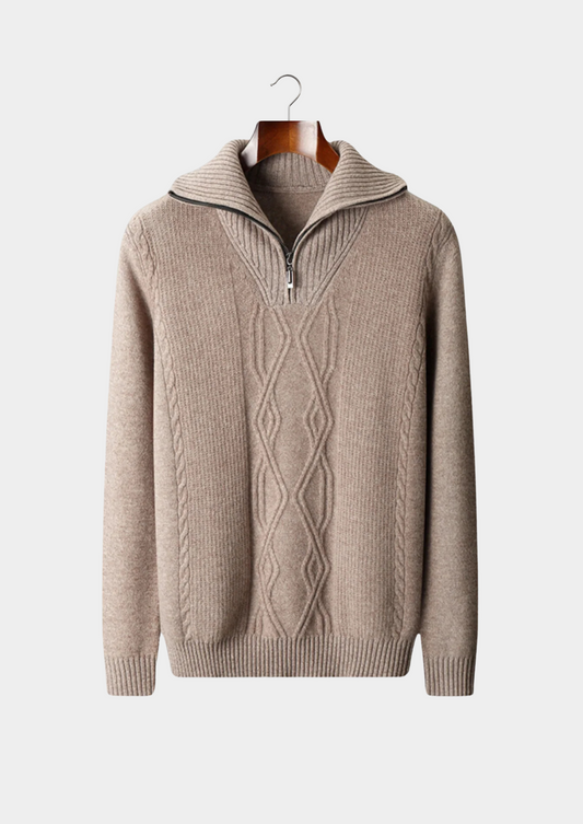 Pure Extra-Fine Merino Wool Half Zip Sweater | Auremmont