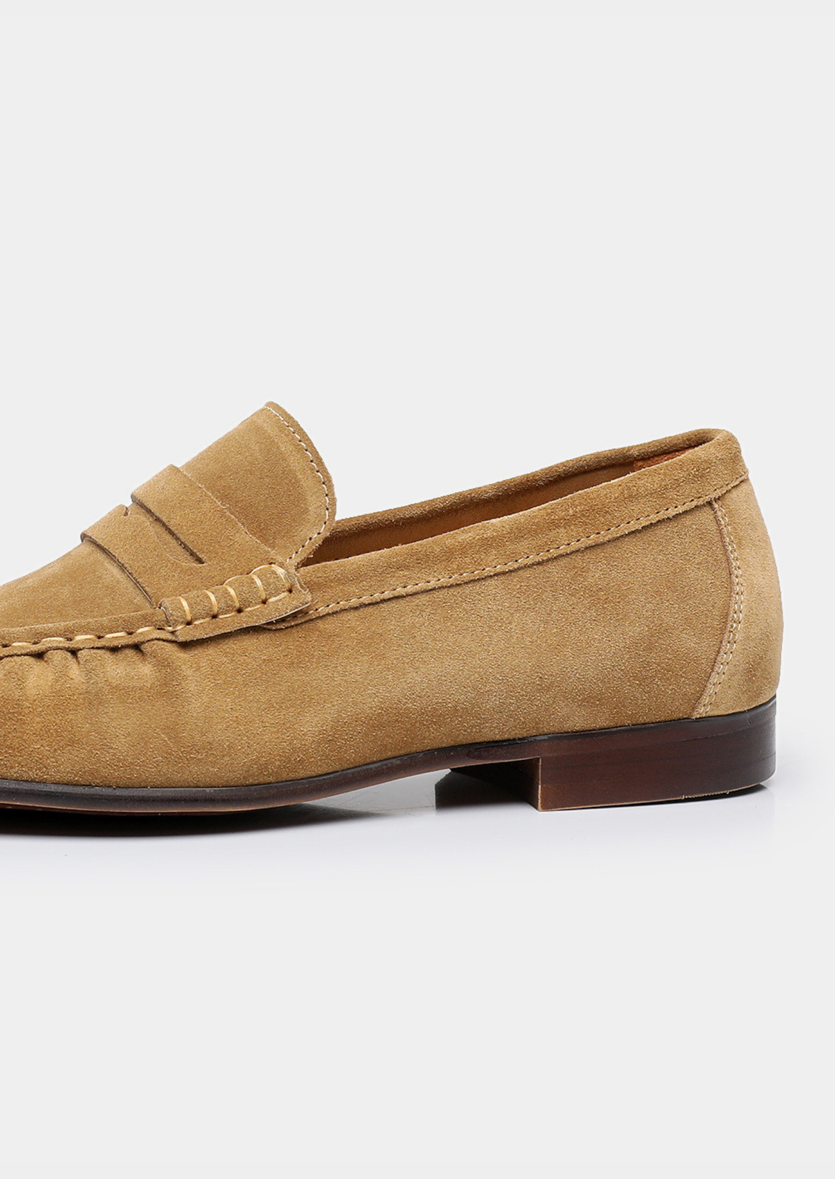 Caramel Classic Penny Suede Loafers | Auremmont