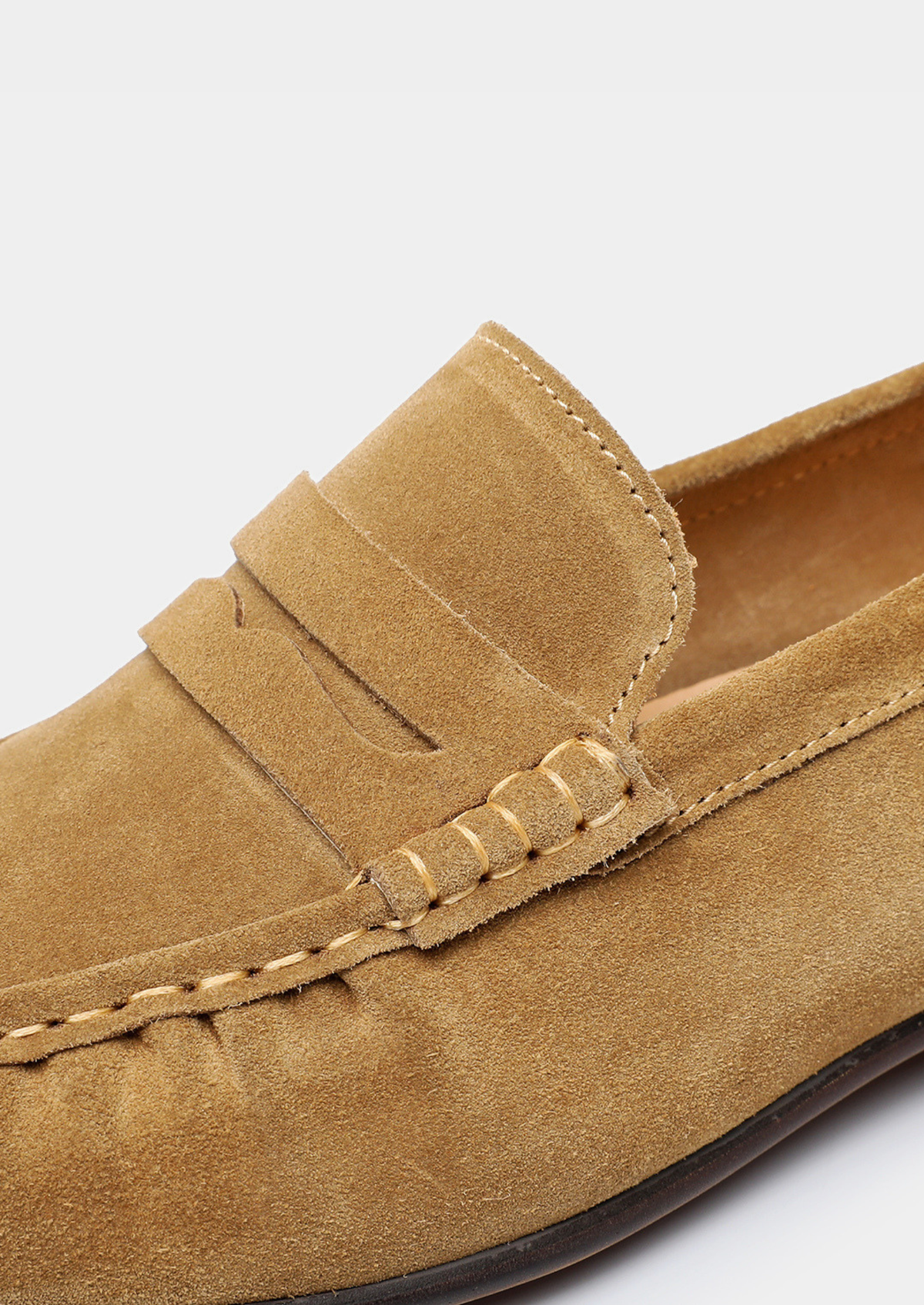 Caramel Classic Penny Suede Loafers | Auremmont