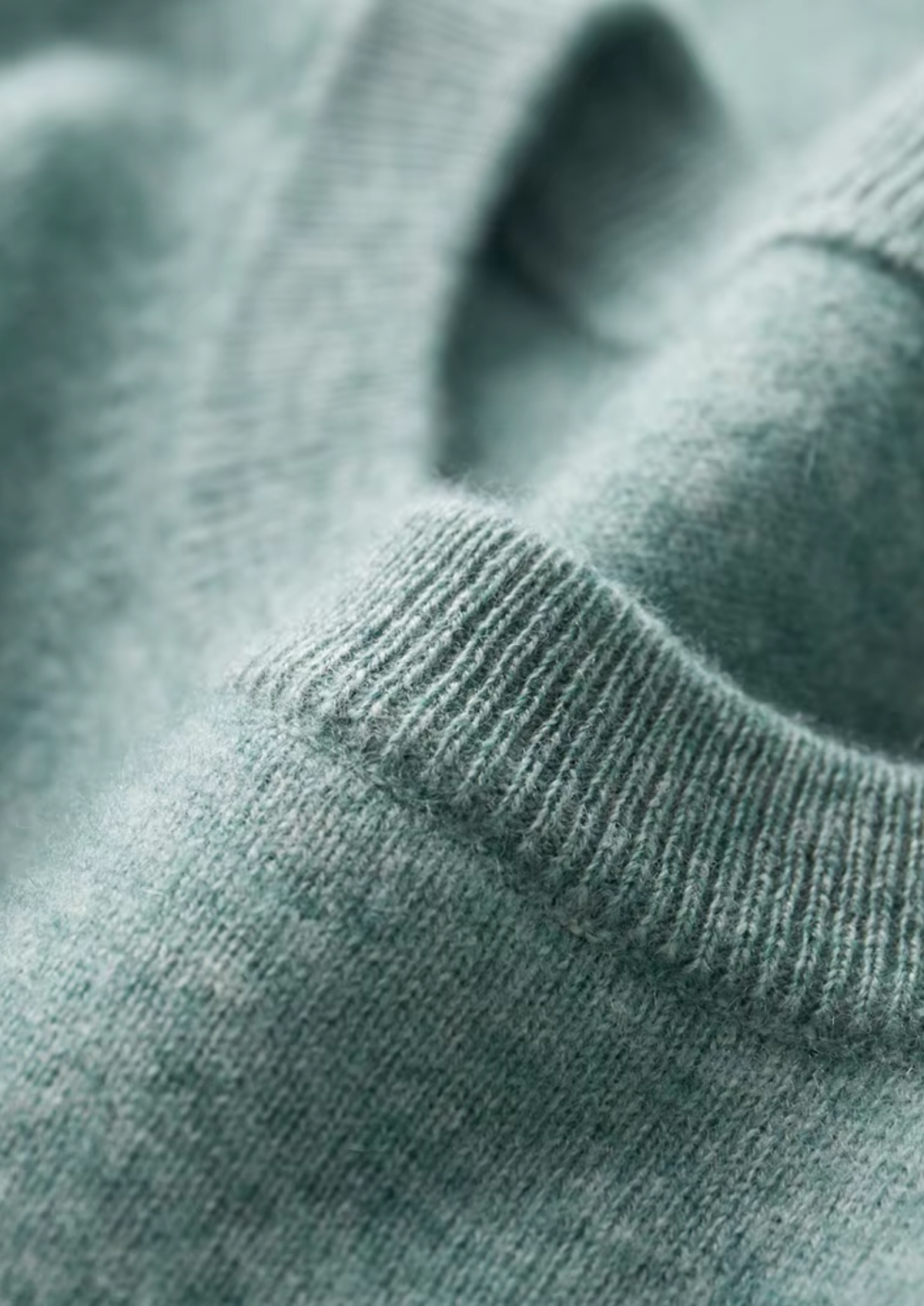 Premium Cashmere Classic Crewneck T-Shirt - Verdant Slate | Auremmont