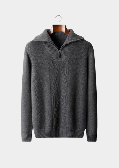 Pure Extra-Fine Merino Wool Half Zip Sweater | Auremmont
