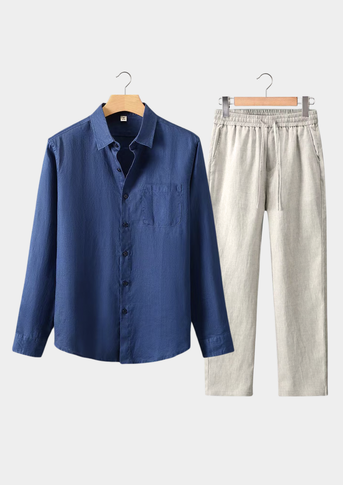 Dolcevita Longsleeve Summer Set - Navy Blue/beige | Auremmont