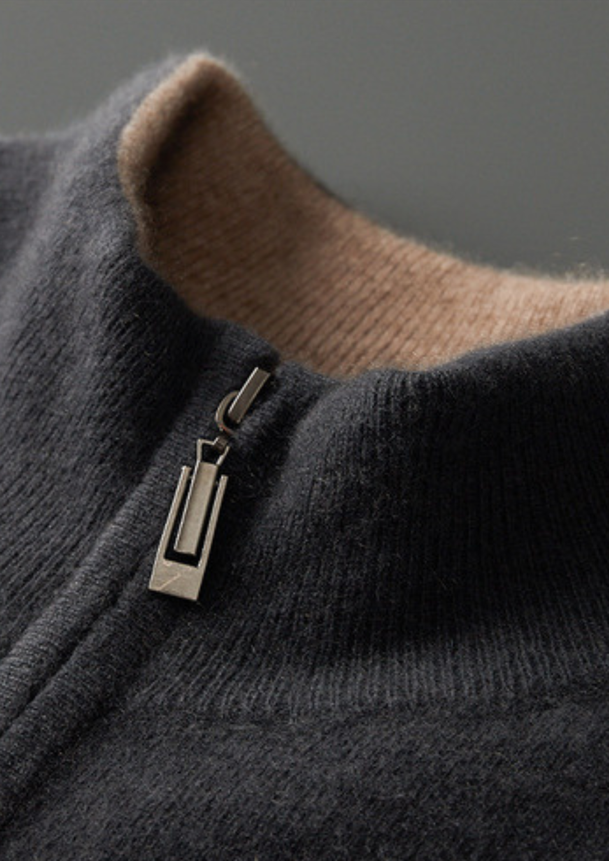 Pure Cashmere Dark Gray Dual Zip Cardigan | Auremmont