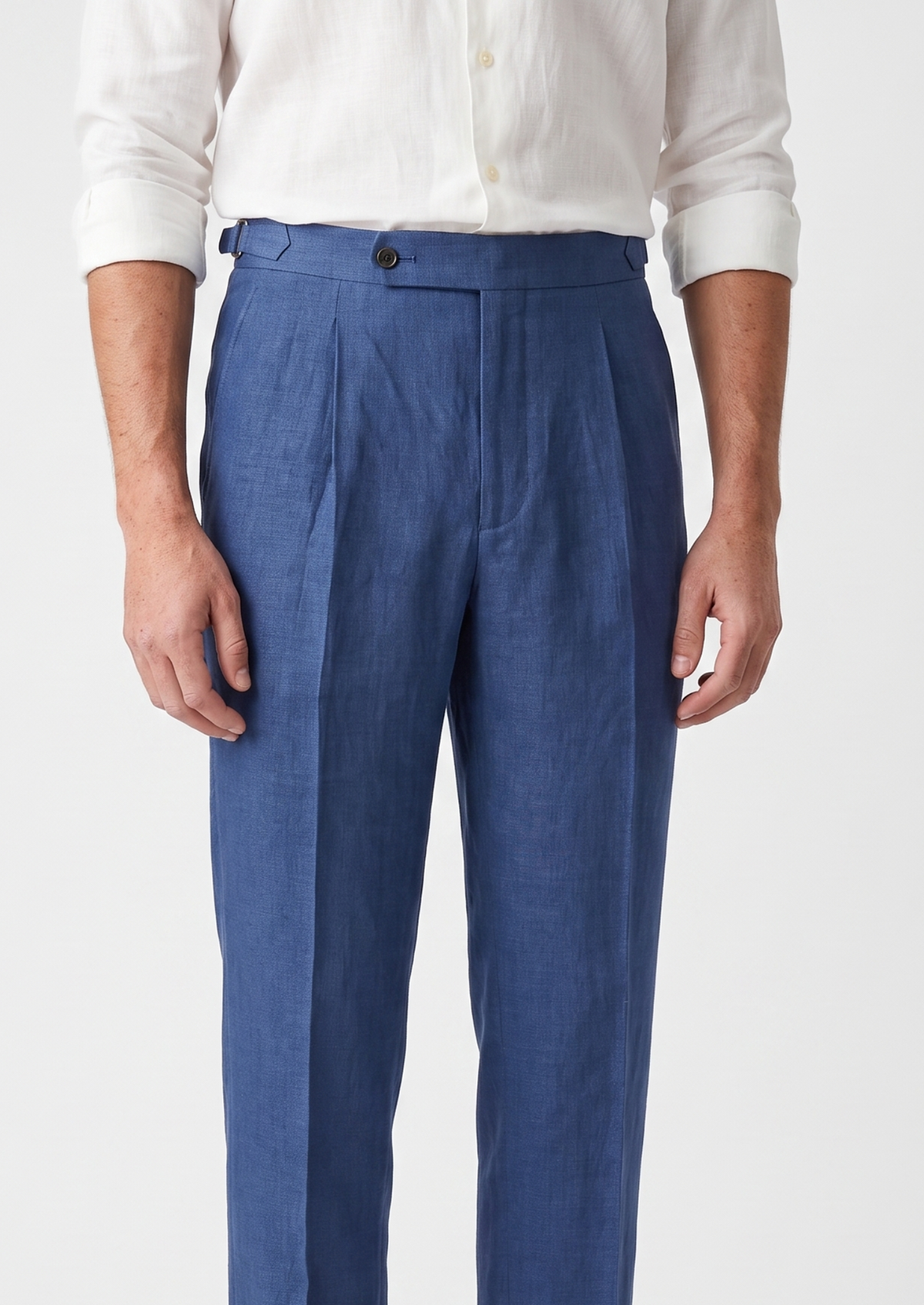 Tuscany Pleated Coastal Trousers - Blue | Auremmont