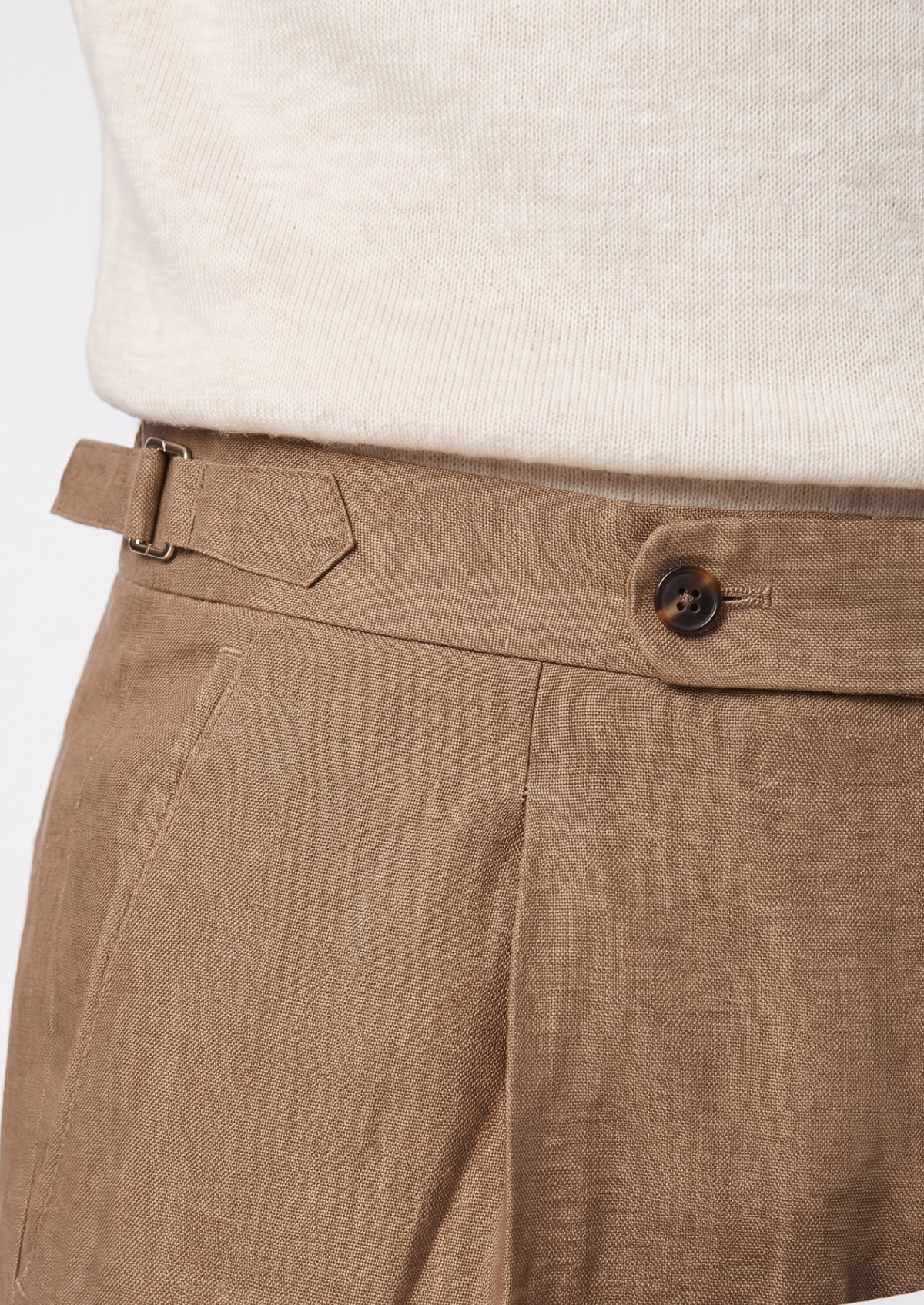 Tuscany Pleated Coastal Trousers - Caramel | Auremmont