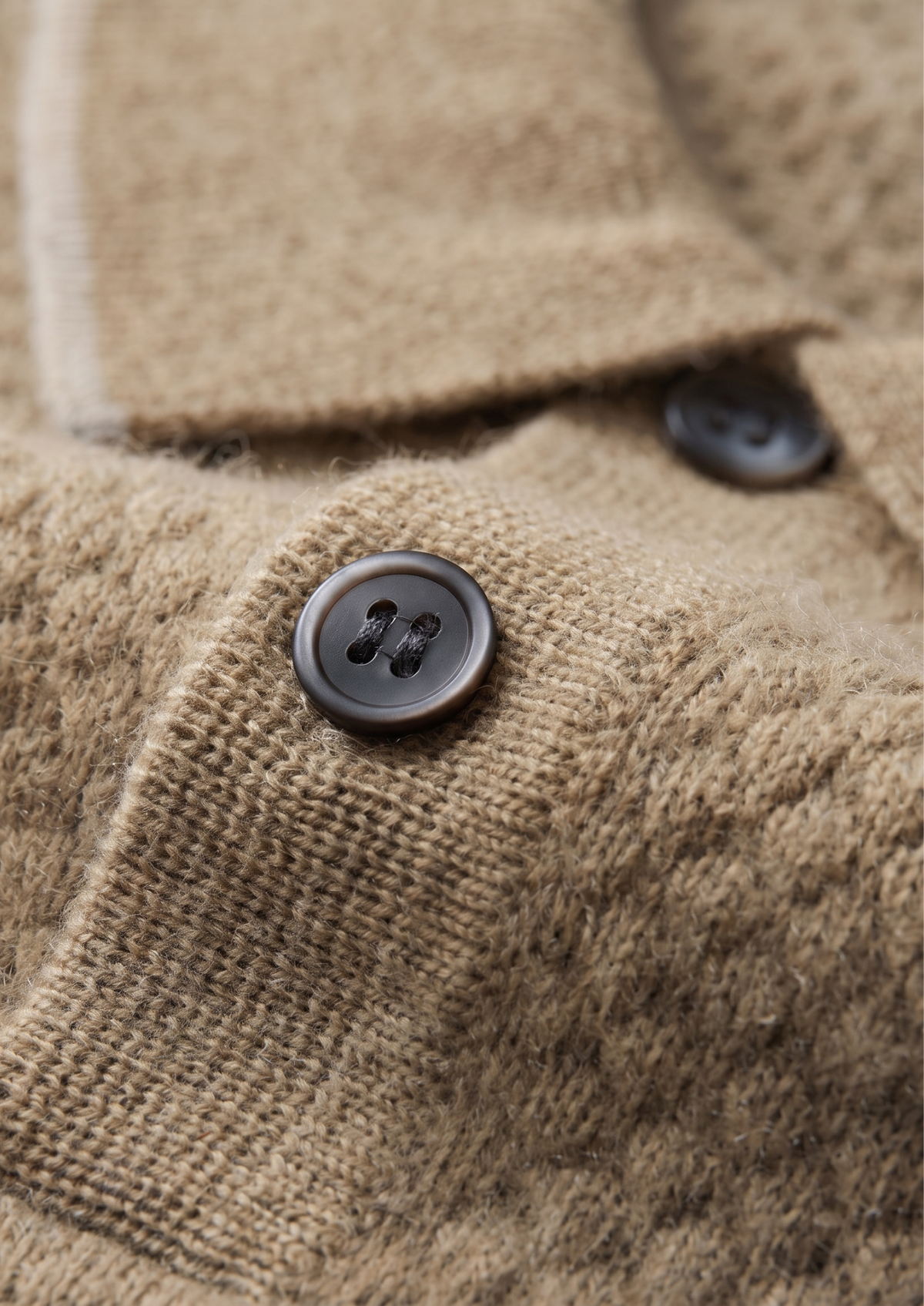 Premium Cashmere Beige Two-Tone Polo | Auremmont