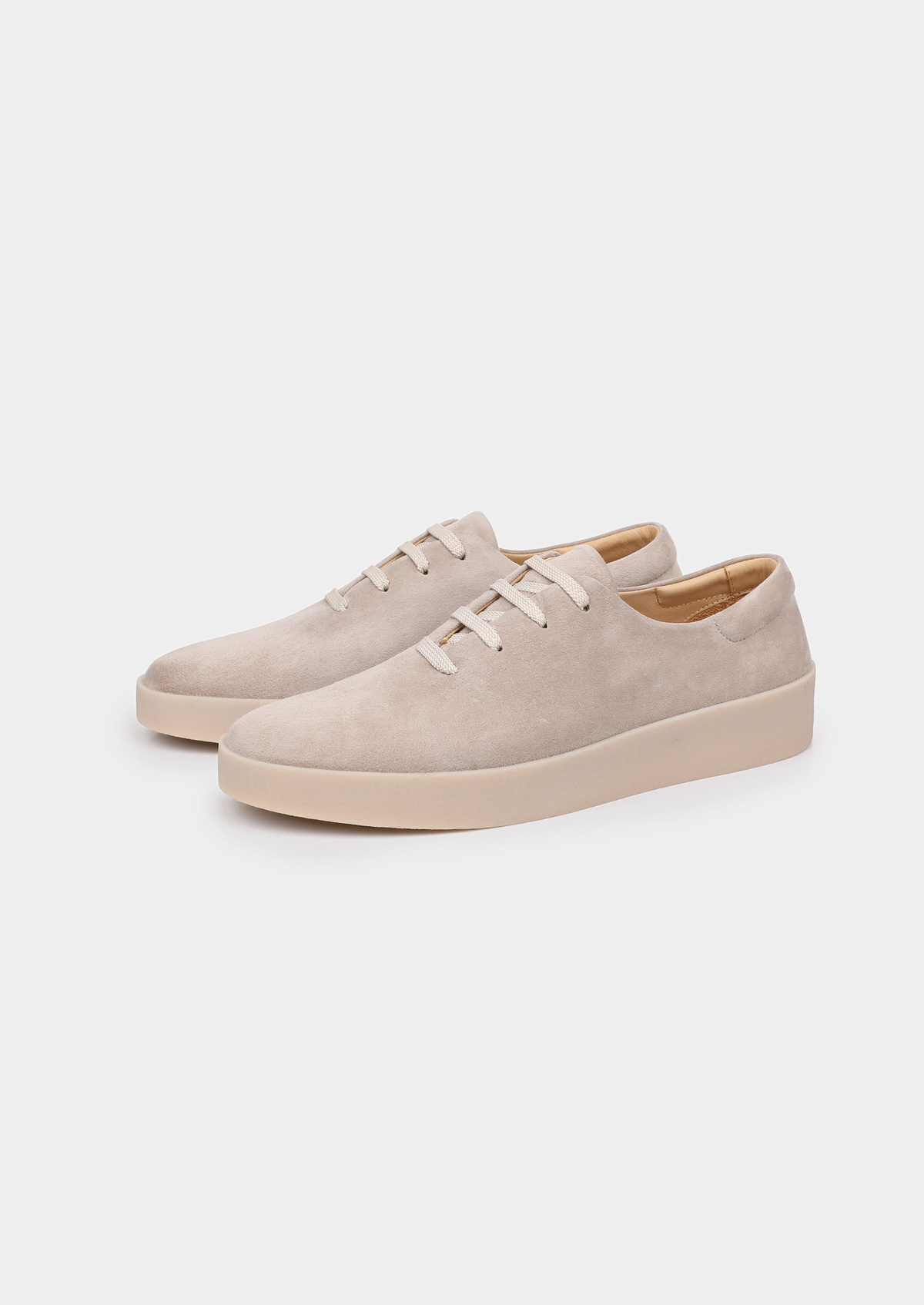 Light Gray Minimal Suede Sneakers | Auremmont