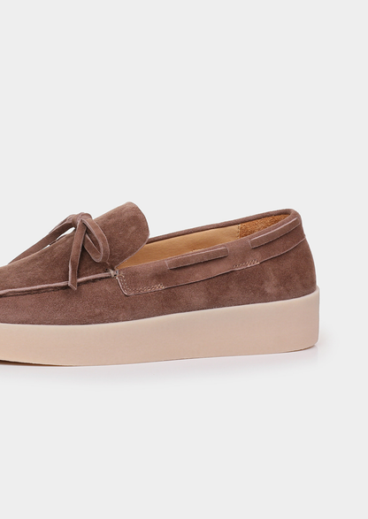 Chestnut Taupe Boat Loafers | Auremmont