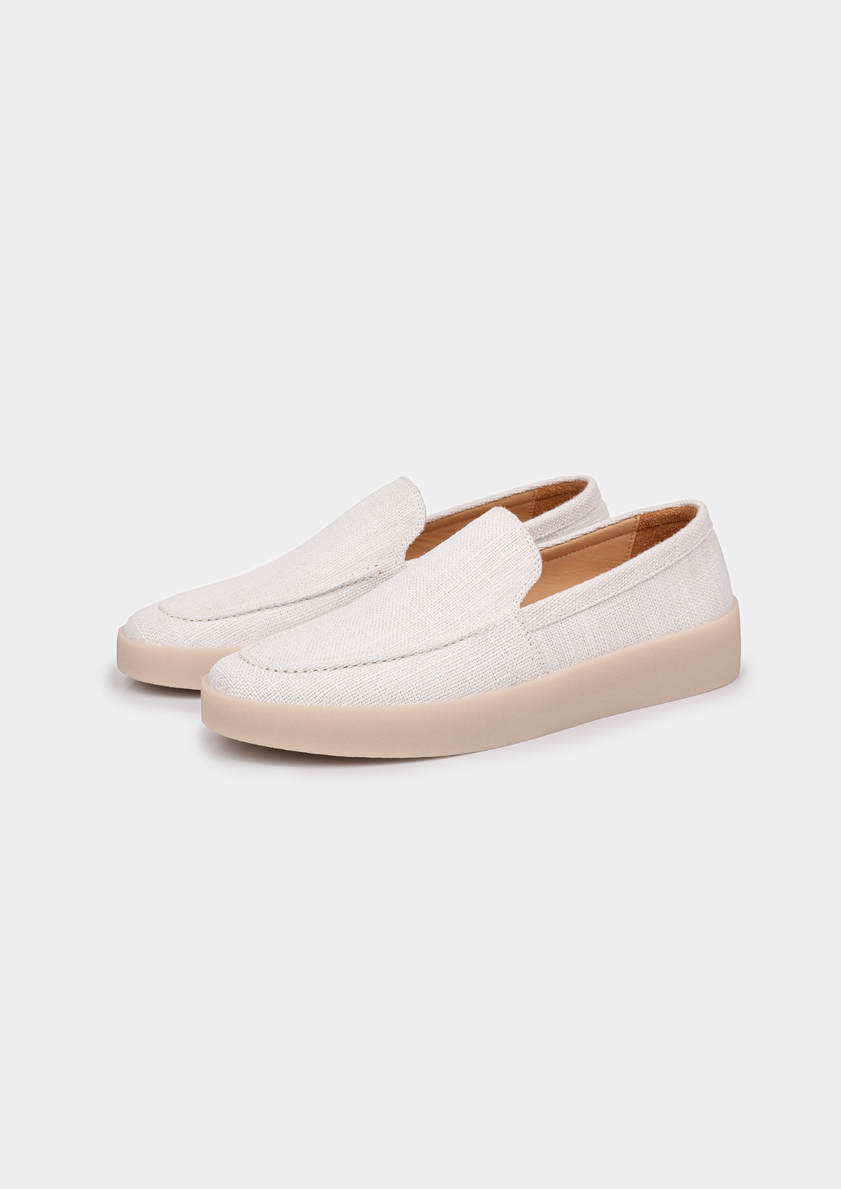 White Linen City Loafers | Auremmont