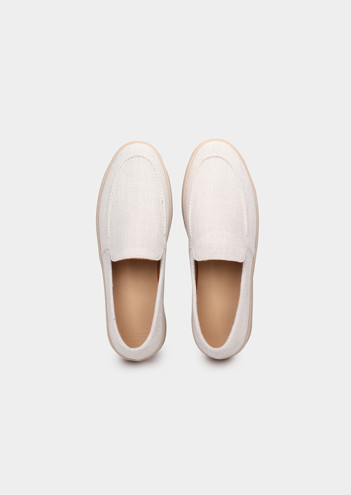 White Linen City Loafers | Auremmont