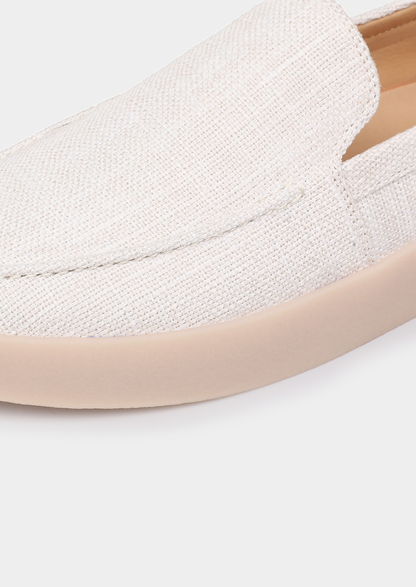 White Linen City Loafers | Auremmont