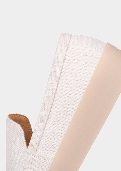 White Linen City Loafers | Auremmont