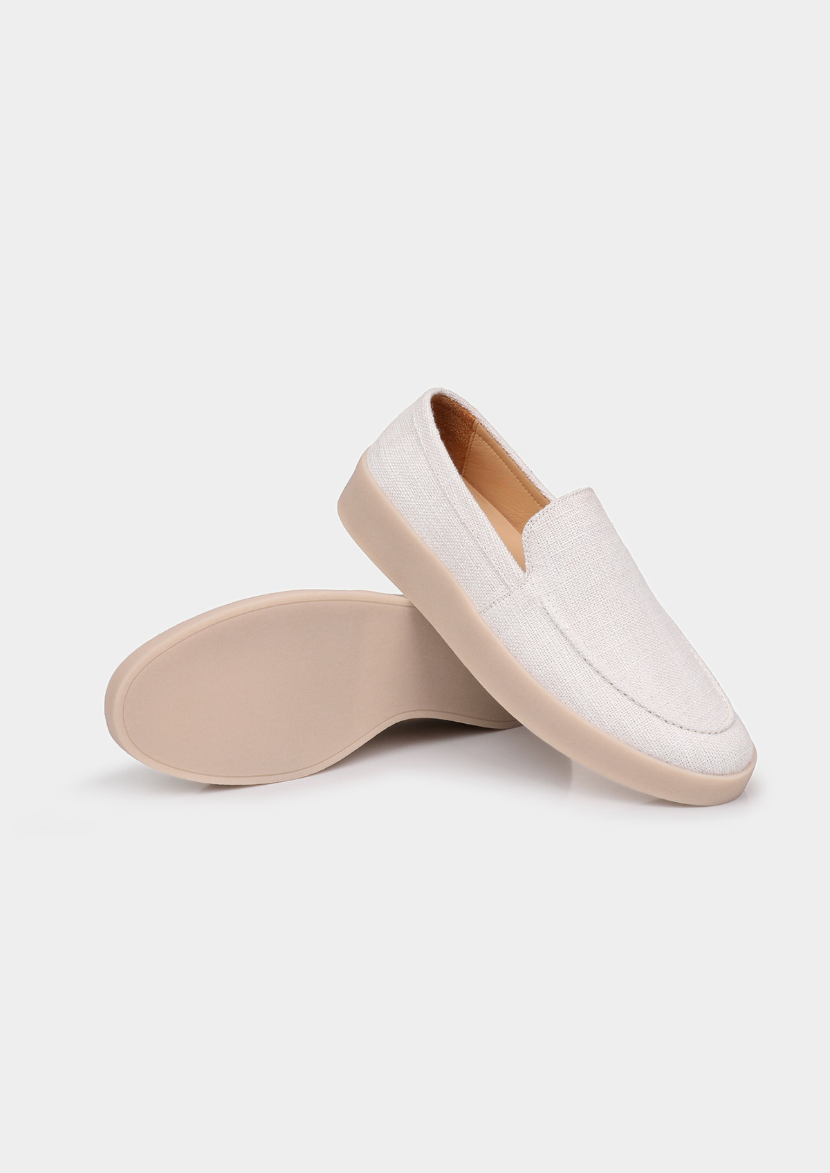 White Linen City Loafers | Auremmont