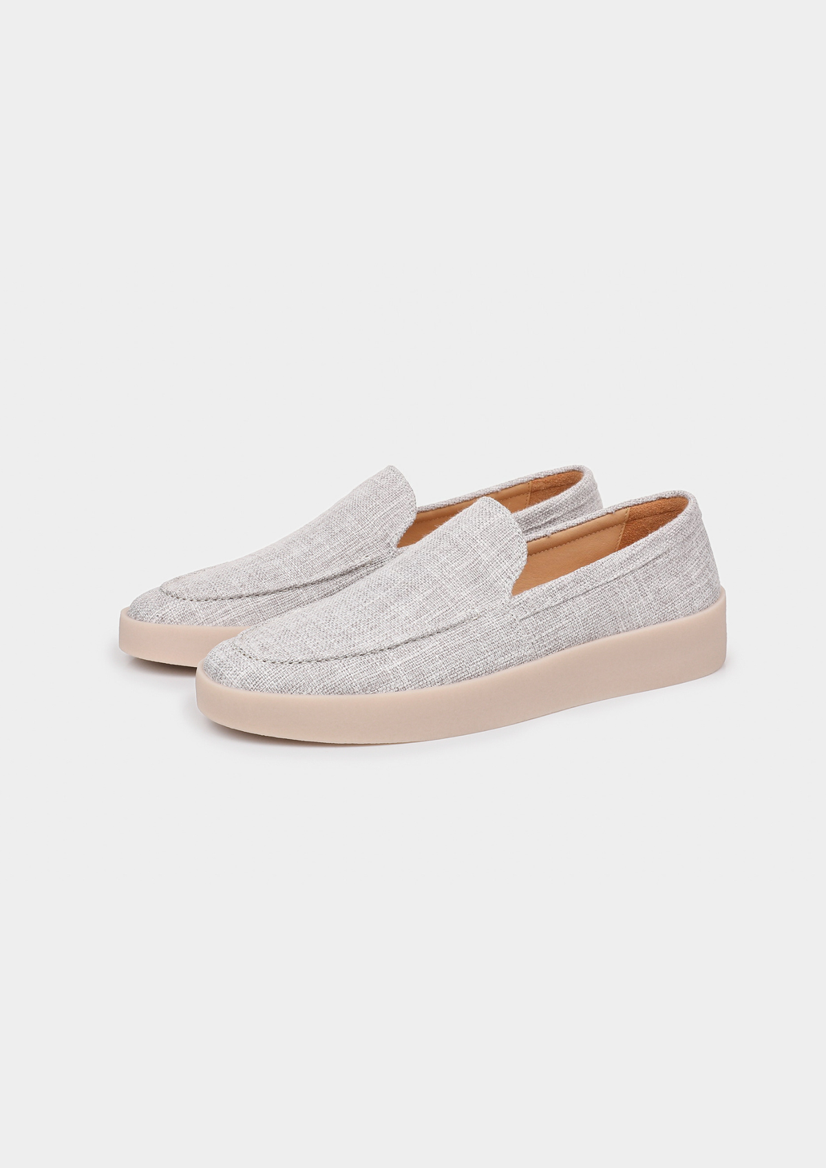 Gray Linen City Loafers | Auremmont
