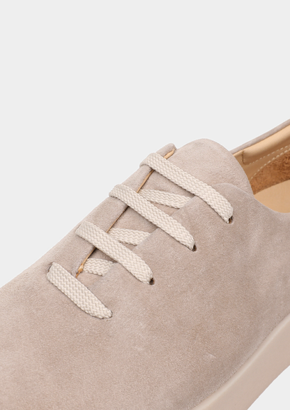 Light Gray Minimal Suede Sneakers | Auremmont
