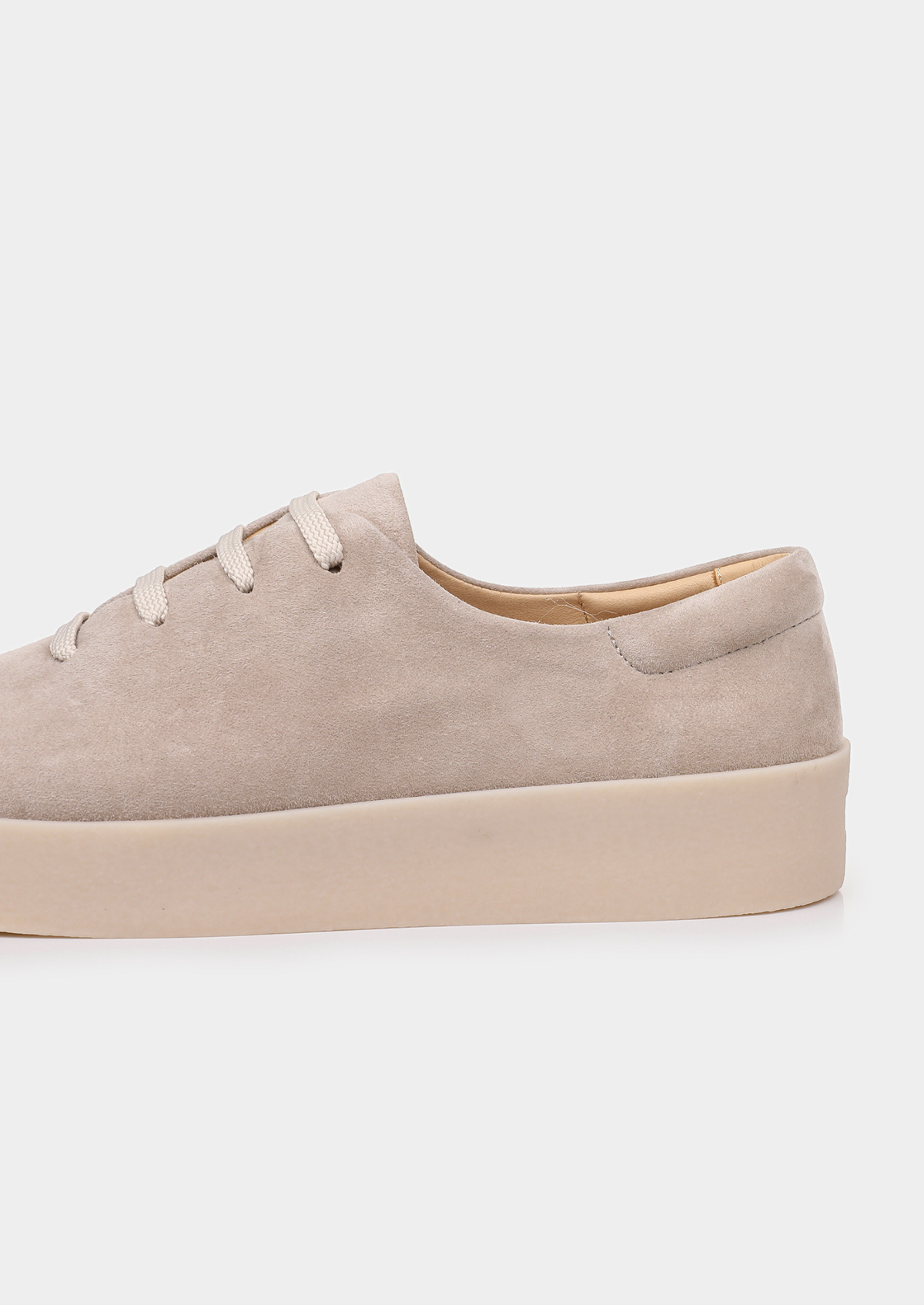 Light Gray Minimal Suede Sneakers | Auremmont