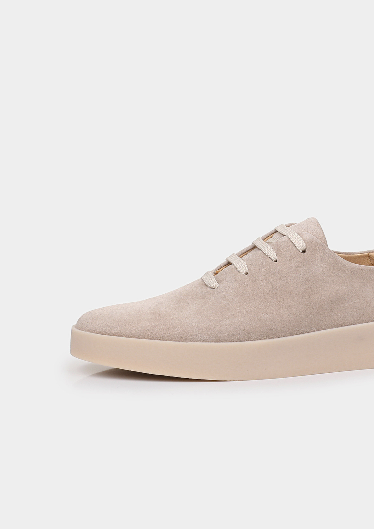 Light Gray Minimal Suede Sneakers | Auremmont