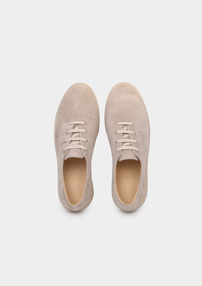 Light Gray Minimal Suede Sneakers | Auremmont