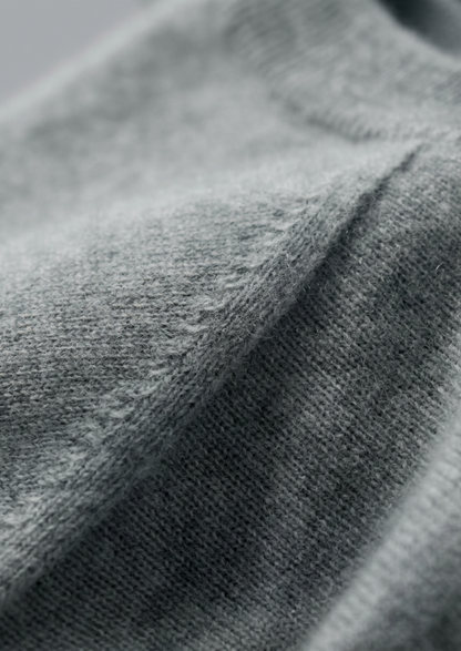 Premium Cashmere Classic Crewneck T-Shirt - Shadow Flint | Auremmont