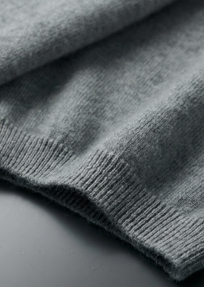 Premium Cashmere Classic Crewneck T-Shirt - Shadow Flint | Auremmont